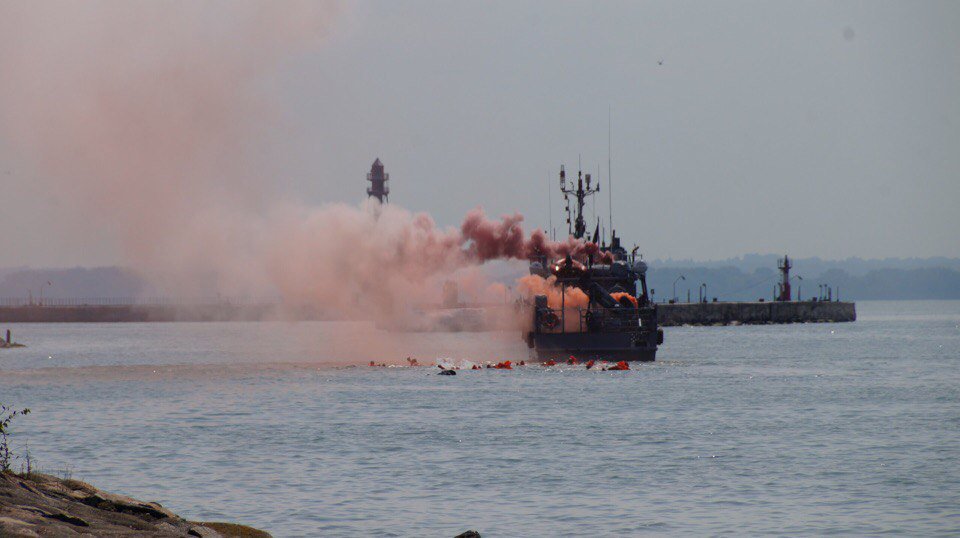 Russian Navy Day parade at Baltiysk Kaliningrad earlier this morning  