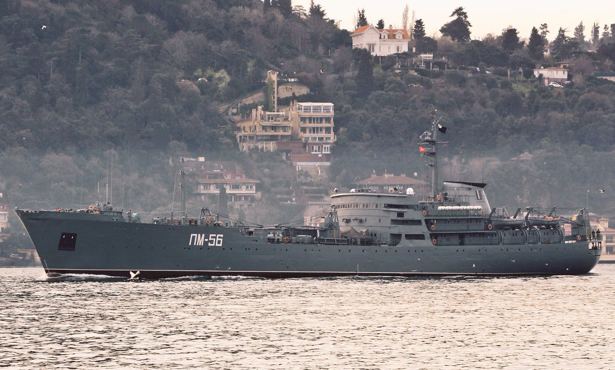 ROTATION: Built in Szczecin, Project 304M, Amur II class repair ship PM56 returns from 150 days Mediterranean deployment and transits Black Sea-bound Bosphorus en route to Sevastopol   