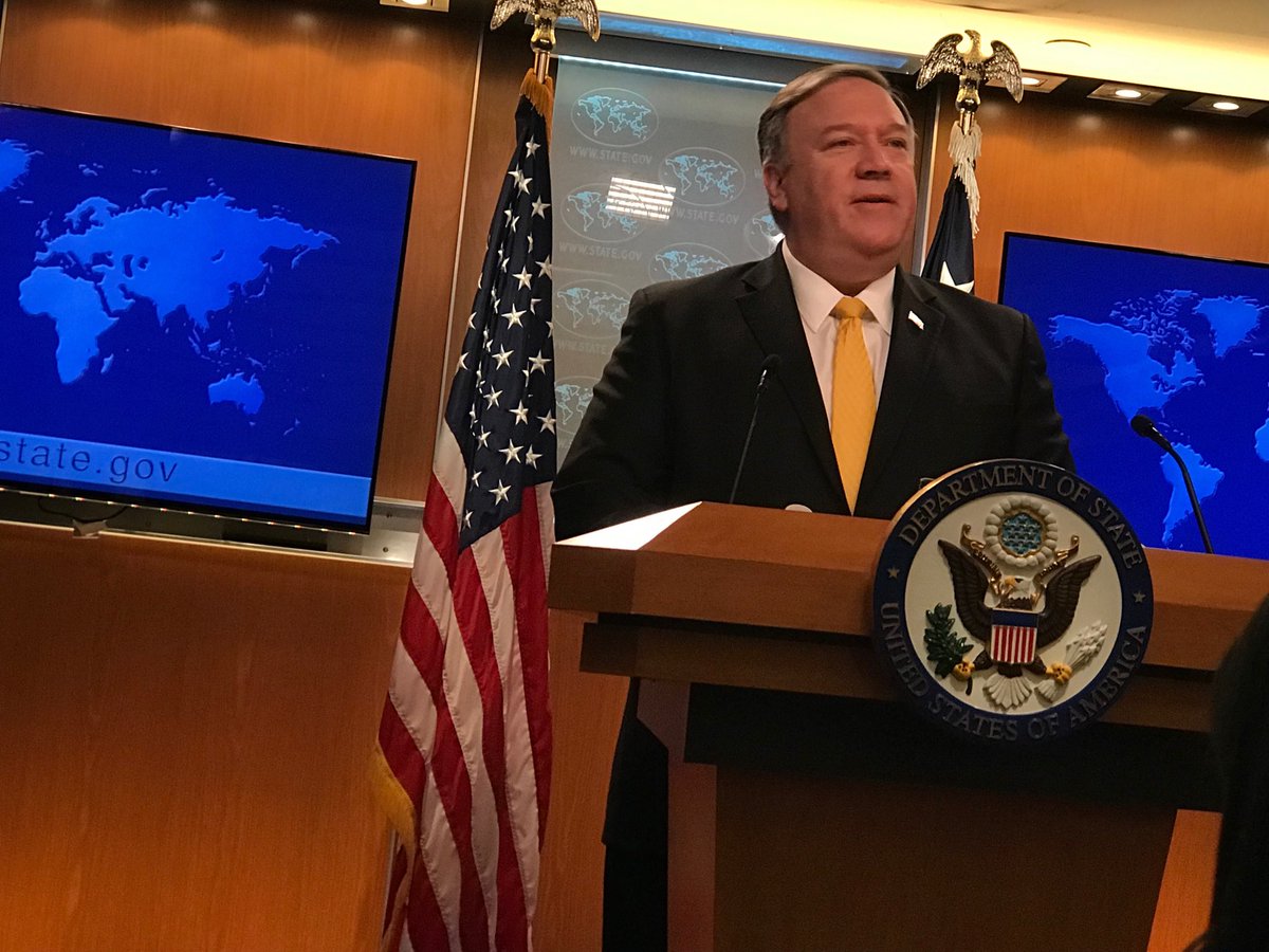 .⁦@SecPompeo⁩: Russia's violation of the INF treaty puts millions of Europeans at risk.   