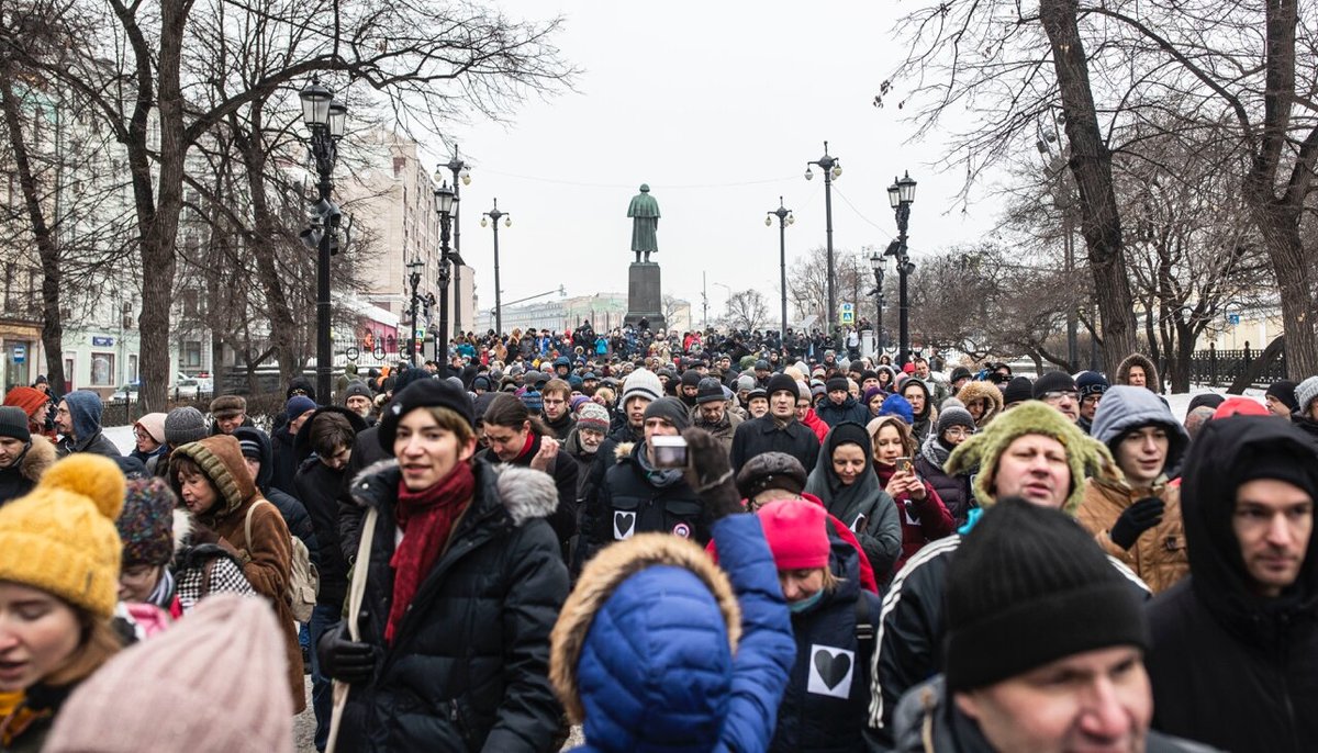 In Moscow, Russia, up to 1,000 people joined a protest  march in support of the detained activists Anastasia Shevchenko. Police detained several protesters     