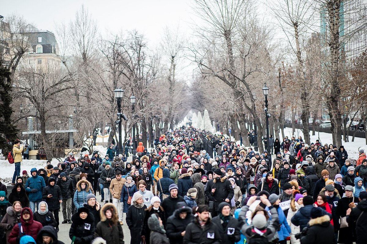 In Moscow, Russia, up to 1,000 people joined a protest  march in support of the detained activists Anastasia Shevchenko. Police detained several protesters     