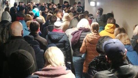 Big crowds in Moscow metro public transportation system as authorities ordered mandatory identification of all passengers 