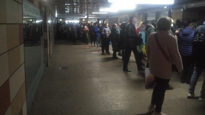 Big crowds in Moscow metro public transportation system as authorities ordered mandatory identification of all passengers 