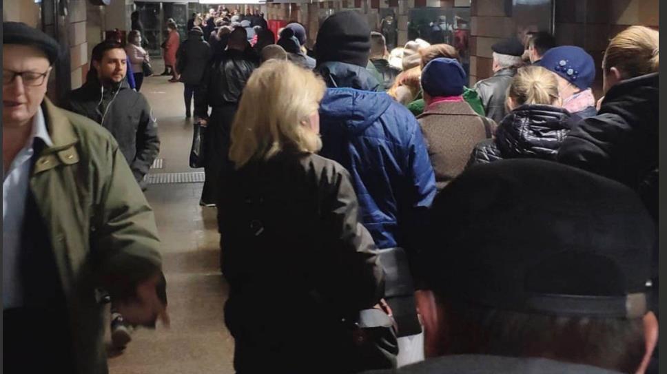 Big crowds in Moscow metro public transportation system as authorities ordered mandatory identification of all passengers 