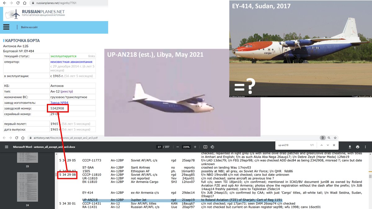 Gerjon: This video by the Russian Ministry of Defence shows Jupiter Jet Antonov An-12 reg. UP-AN205 in Almaty, Kyrgyzstan.  This airline was linked to the LNA airlift in the Second Libyan Civil War. She last flew on 04 Jan 2022