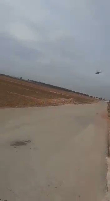 Russian Mi-8 and Ka-52 today over Bza'a, east of al Bab