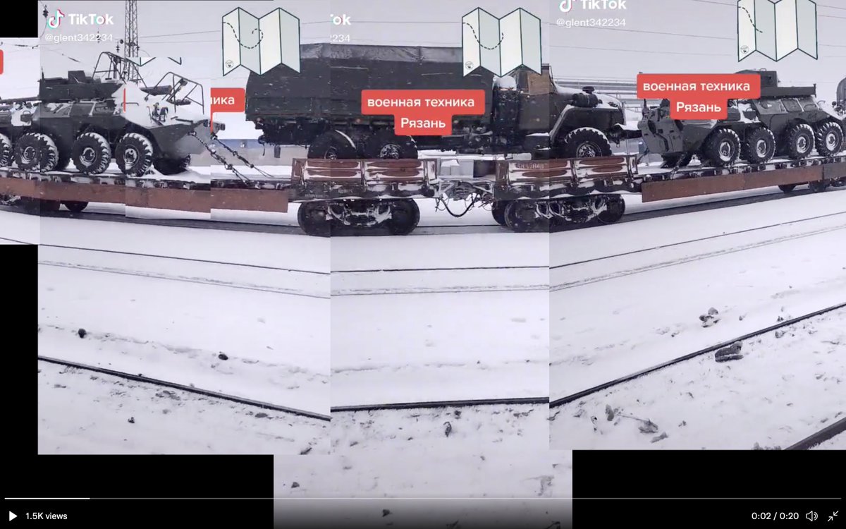 49. Train with higher echelon unit (including 2x R-149BMR Kushetka-B command/staff vehicles + 2x R-166-0.5 signals vehicles etc) filmed + geolocated by @danvan71 in tweet 42 near Krasnoyarsk (pic 1), now clearly moved further west to Ryazan 1 station 