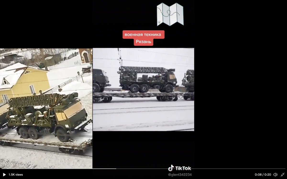 49. Train with higher echelon unit (including 2x R-149BMR Kushetka-B command/staff vehicles + 2x R-166-0.5 signals vehicles etc) filmed + geolocated by @danvan71 in tweet 42 near Krasnoyarsk (pic 1), now clearly moved further west to Ryazan 1 station 