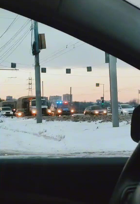 Military convoy in Bryansk