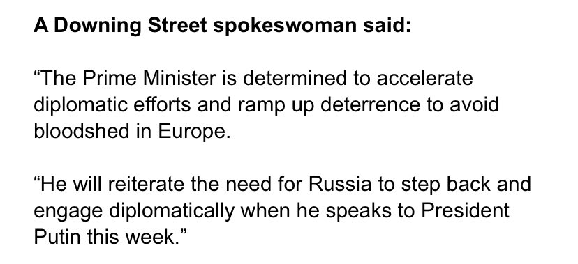 UK prime minister Boris Johnson will speak to Russia's president Putin in coming days on Ukraine crisis. - Coming week could be important one for Johnson on foreign policy stage as he looks to assert UK role in mediating crisis