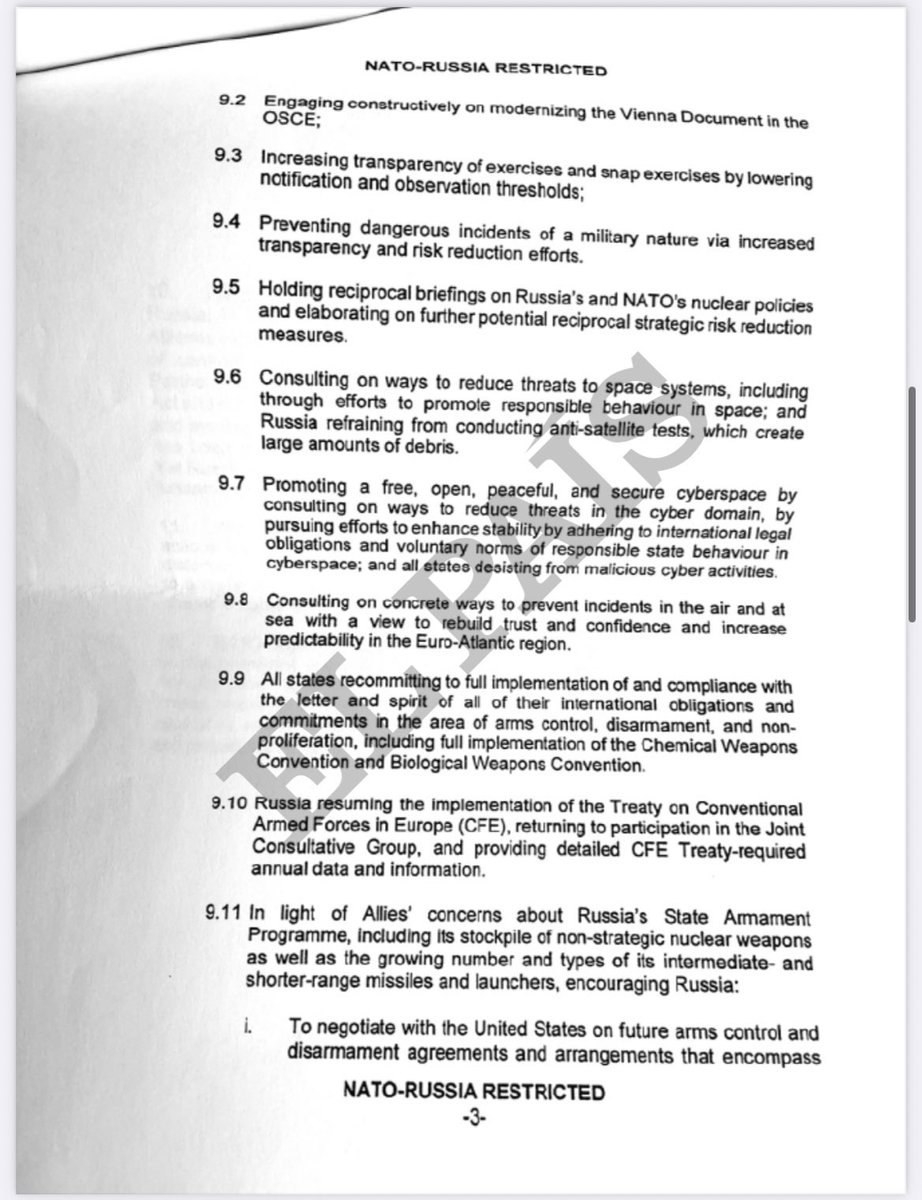 Paragraph 7.2 in the leaked NATO response to Russia's security demands is interesting. It suggests a possible offer to reverse NATO's decision last year to shrink Russia's mission to NATO - expelling 8 Russian diplomats (intelligence officers)