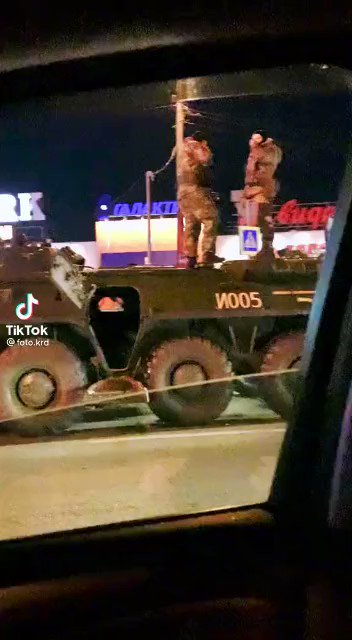 Military convoy filmed in Krasnodar