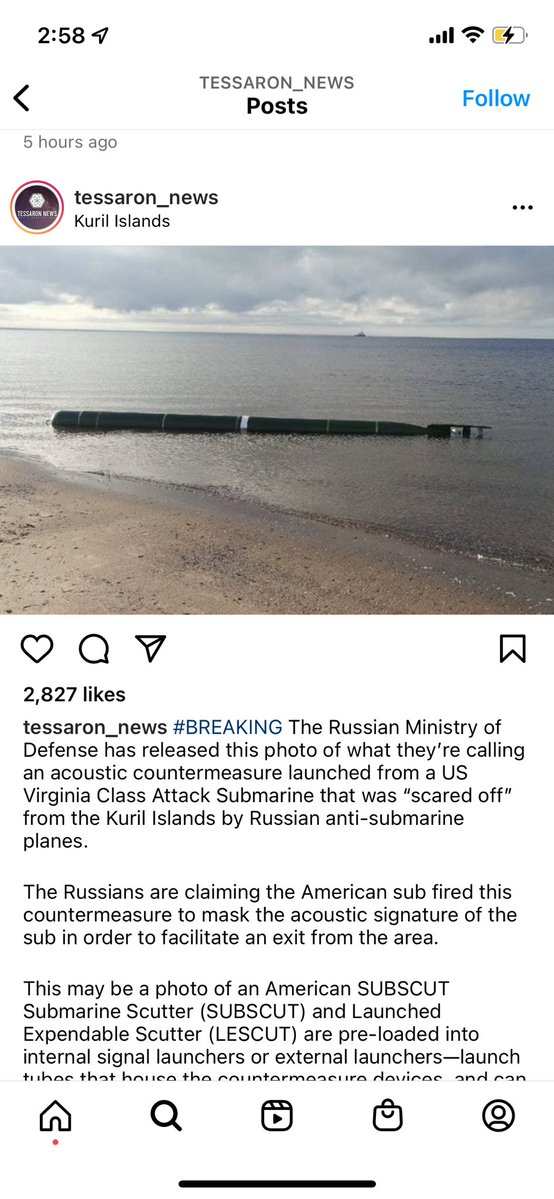 There's been some imagery going around social media that is allegedly the counter-measure Russia used to ward off what Moscow says was a US submarine in its territorial waters in the Pacific (see below). The US military now says it's classic Russian MOD misinformation