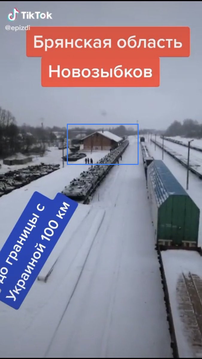 Video of BMP-1/2 IFV's from a train loading on flatbeds in Novozybkov, uploaded 9 hours ago geolocated at the train station 36km from Ukraine