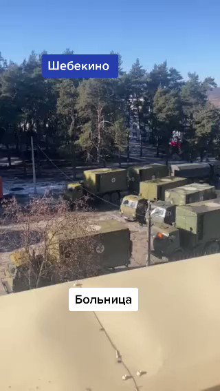 Medical trucks at Shebekino hospital