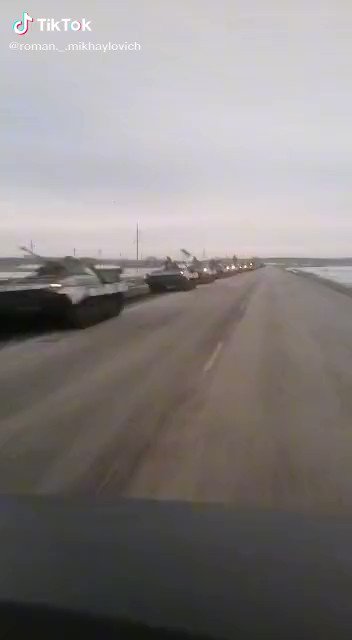 Large number of Russian BMPs on a road somewhere in Belgorod, exact location unknown at this time