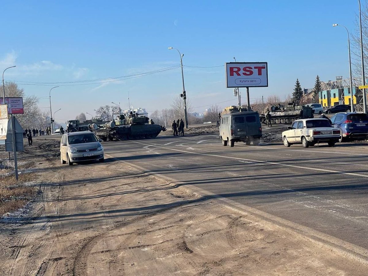 Allegedly Russian armour in Kharkiv