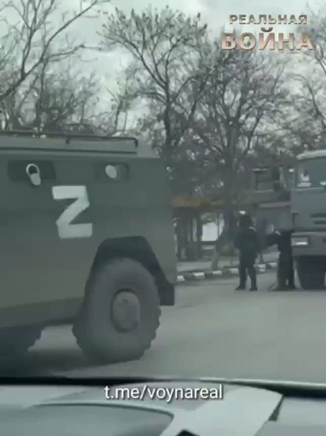 Russian troops in Genichesk, Kherson Oblast