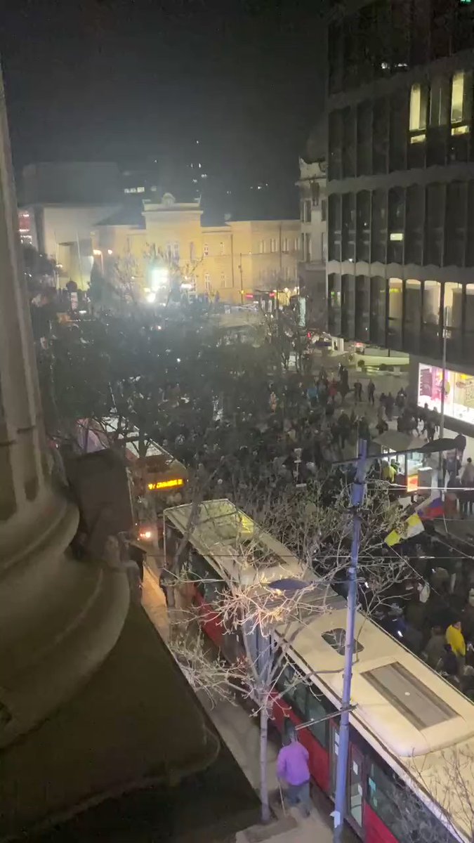 Belgrade tonight, pro-Russian demonstration