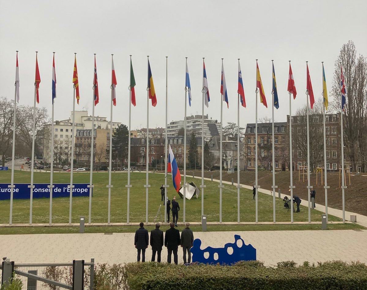 The Russian Federation is excluded from the Council of Europe. Flag removed