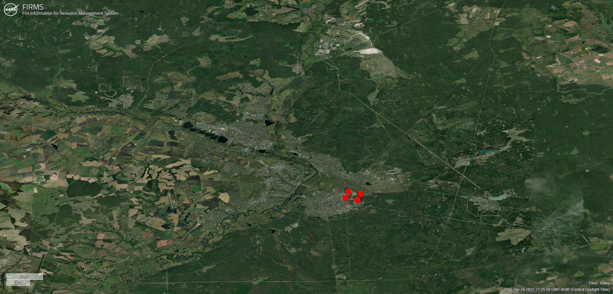 Explosions at an oil storage facility in Bryansk are so large that they're visible via @NASA's FIRMS