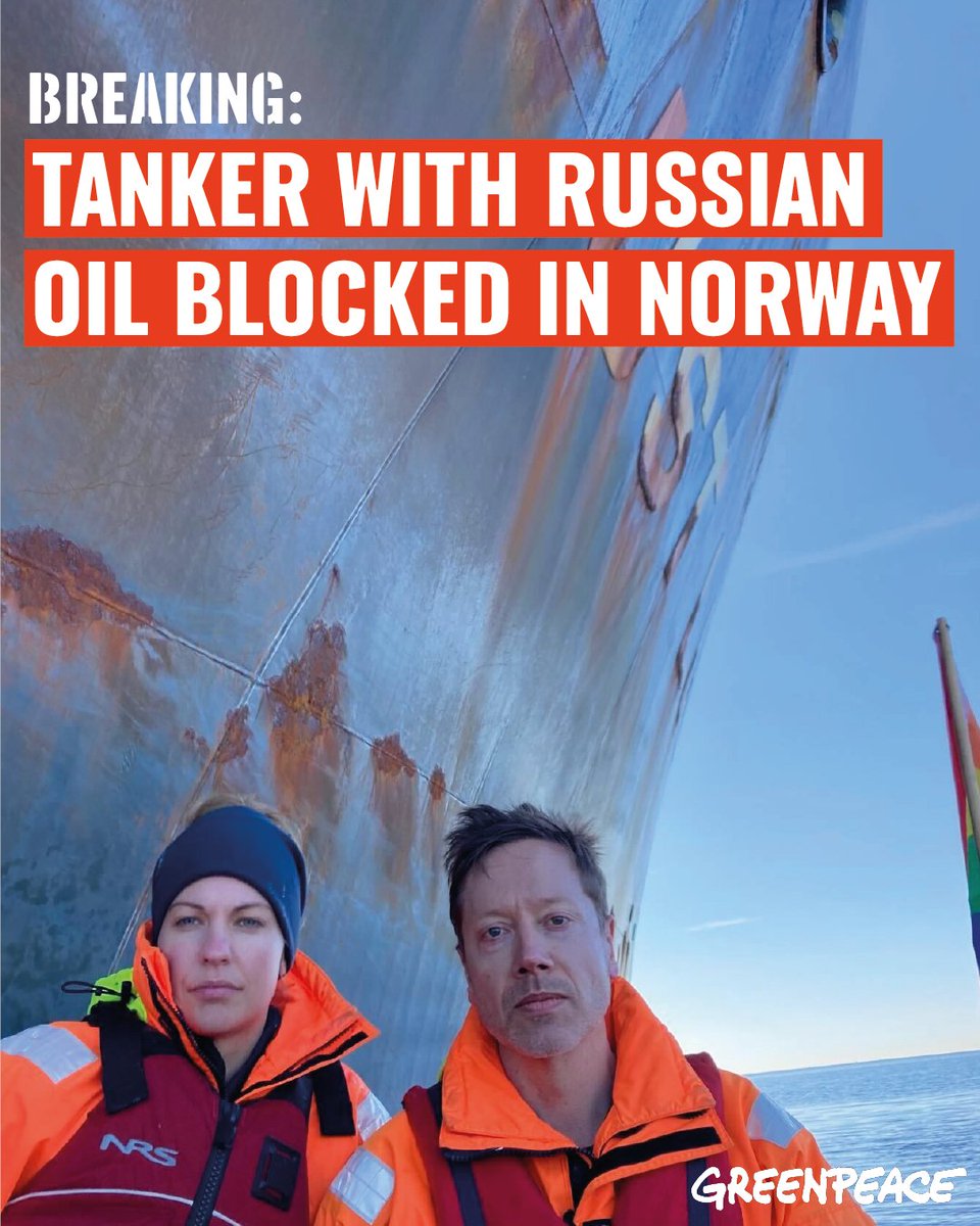 Activists from Greenpeace are blocking the oil tanker Ust Luga, preventing it from offloading thousands of tonnes of Russian oil into the port.  The action takes place in the Oslo Fjord, by Slagentangen port owned by Esso, a Norwegian subsidiary of ExxonMobil