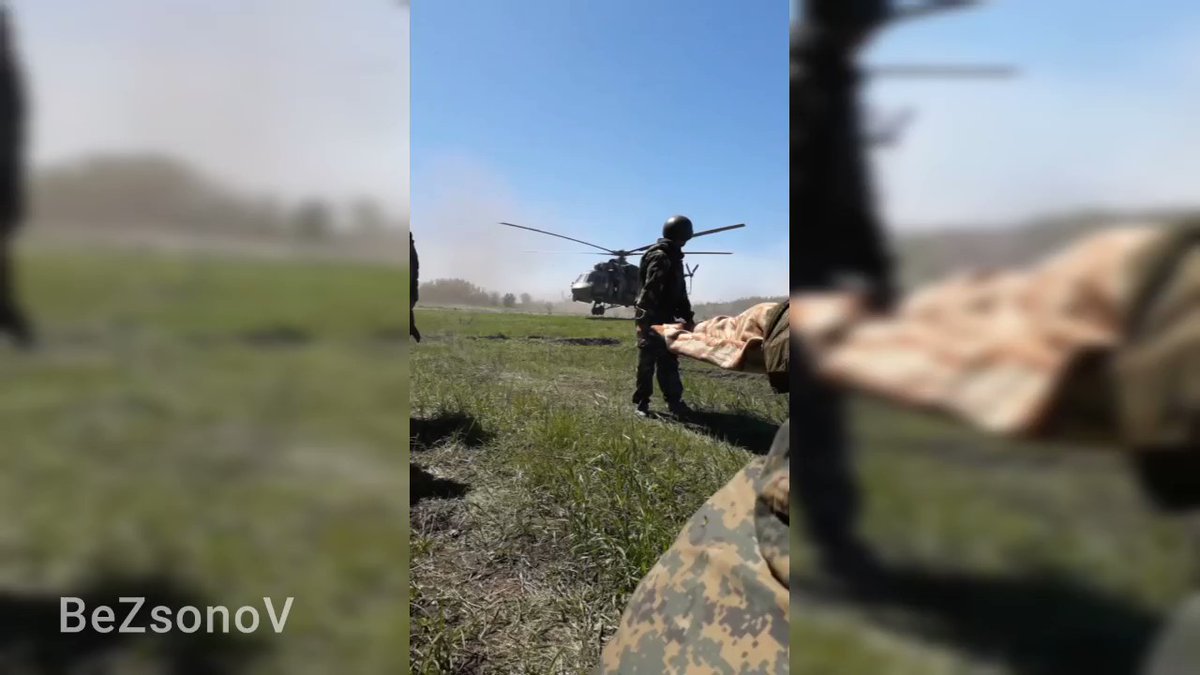 Russen MEDEVACeren gewond uit Izyum met een Mi-8AMTSh