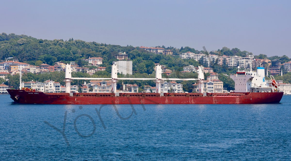 Stolen commodities from occupied Ukraine: Astrakhan based CMC's Russia flag bulk carrier Matros Koshka transited Bosphorus towards Med en route from occupied Sevastopol allegedly to Beirut, but really to Syria (Tartus or Latakia), carrying 27200 tons stolen wheat. OATT