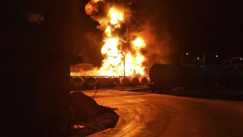 Oil products plant caught fire in Tuymazy, Bashkirostan