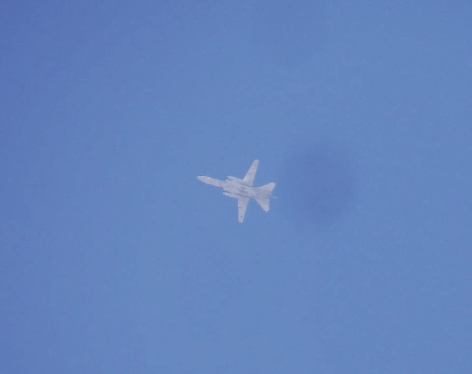 Syria: aftermath of Russian airstrikes launched yesterday on outskirts of Idlib-city & near Sarjah in Jebal Zawiyah. RuAF Su-24 also pictured. No casualties documented