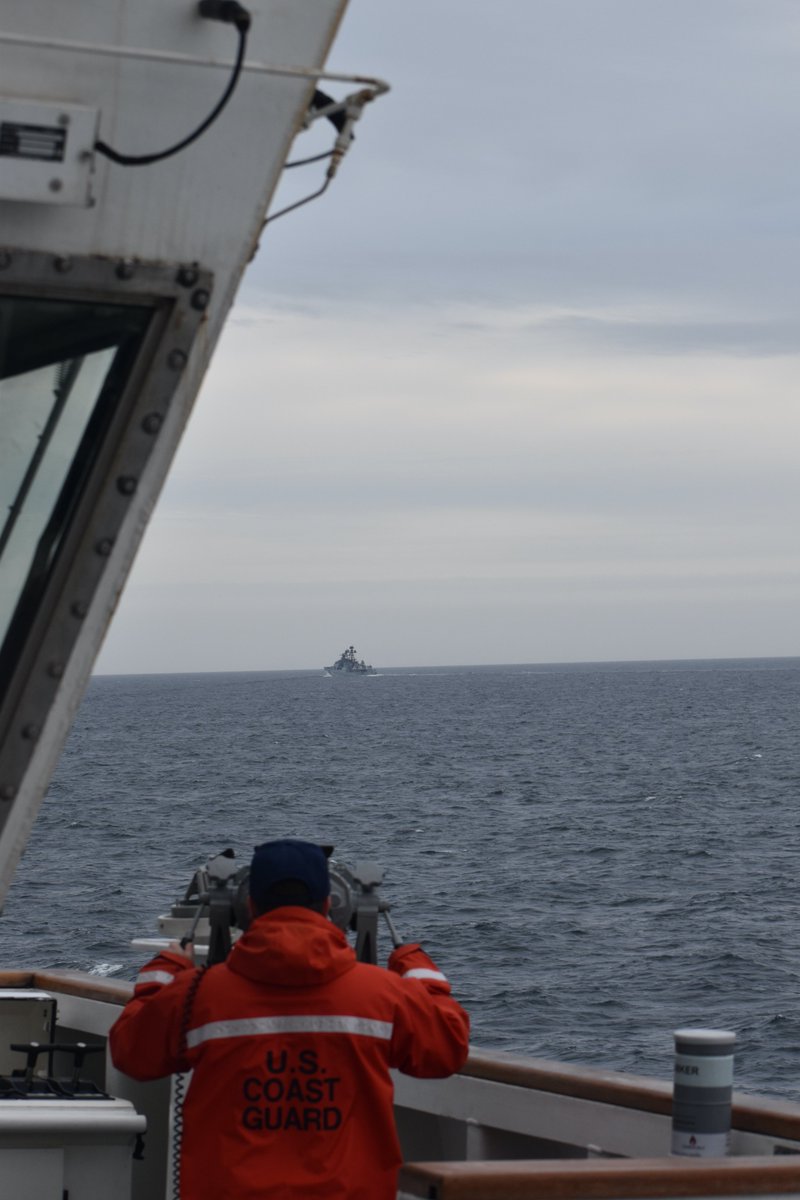 A 7-ship Chinese/Russian naval group is in the Bering Sea, US Coast Guard reports. Cutter KIMBALL WMSL756 encountered Chinese destroyer NANCHANG 101 19 Sept about 75nm N of Kiska, along with two other Chinese ships and 4 Russian warships, incl the Udaloy-class destroyer seen here