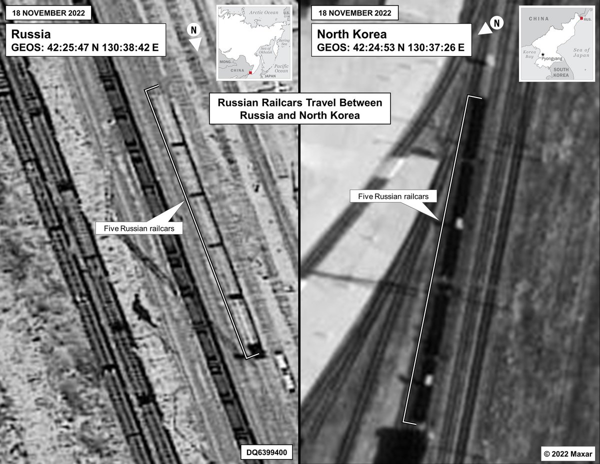 Белият дом публикува изображения на предполагаема доставка на оръжия от Северна Корея за руската група Вагнер
