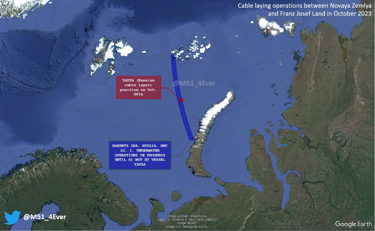 Russia is reinforcing its presence in the Arctic through the connection of Franz Josef Land to Novaya Zemlya with underwater cable this month. The operation will be carried by cable layer YAUZA, already on site