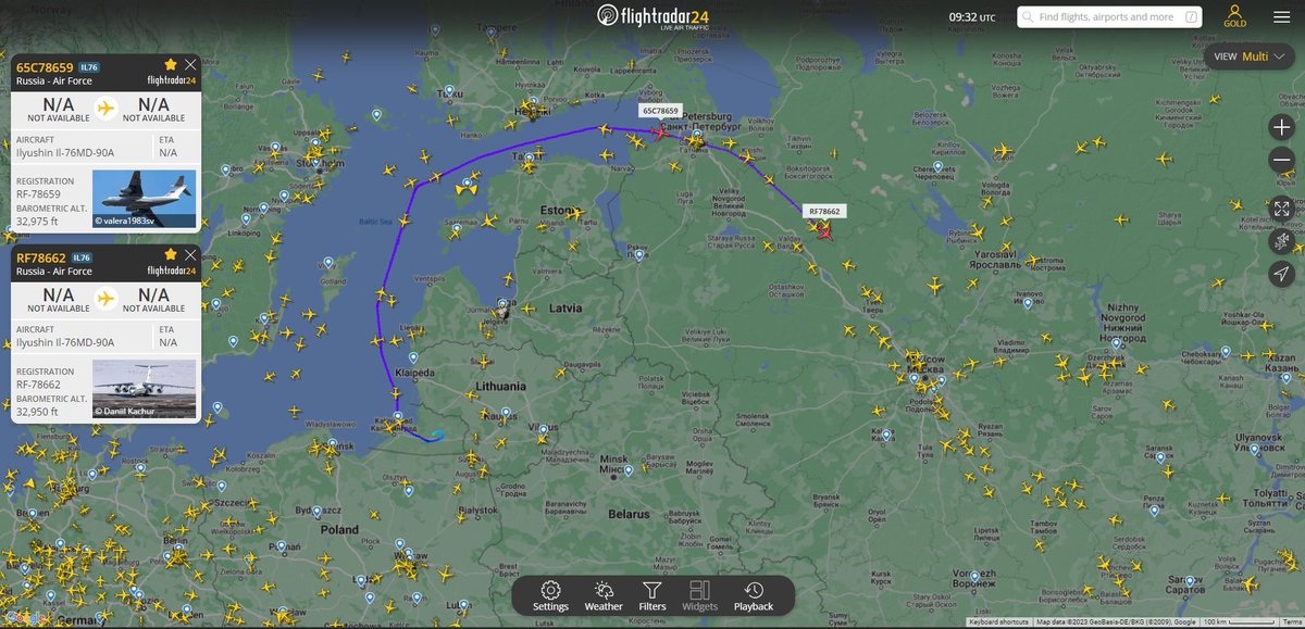 Kaliningrad Express continues. Two flights today.A few thoughts about unusually heavy air traffic to and out of the Kaliningrad Oblast. Since at least 27OCT very high air traffic to and from the Kaliningrad Oblast. Daily flights include Il-76 and An-124s transport aircraft