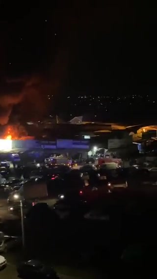 Brand på Temernik-marknaden i Rostov