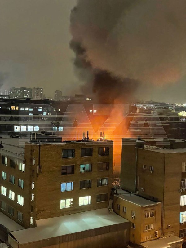 Пожар на заводе Электрозавод в Москве.