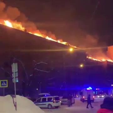 حريق كبير بمنزل في موسكو