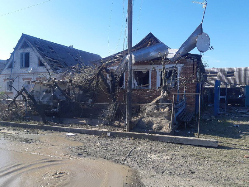 Schade in Schebekino in de regio Belgorod na explosies