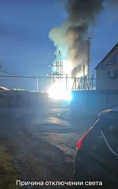 Brand im Umspannwerk in Chassawjurt, Dagestan