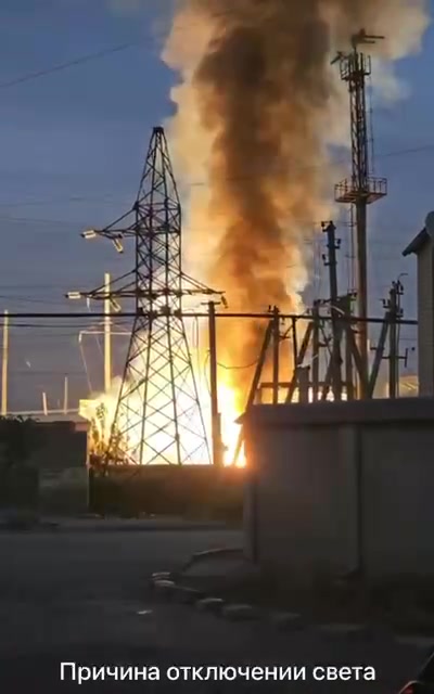 Brand in het onderstation in Khasavyurt, Dagestan