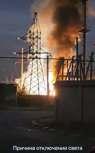 Brand in het onderstation in Khasavyurt, Dagestan