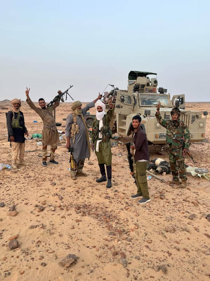 Image of the armored vehicles left by the Russian mercenaries (Wagner) after their escape to Tinzaouaten