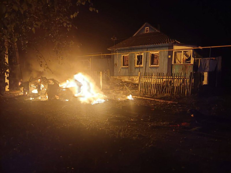 Folgen eines nächtlichen Drohnenangriffs im Dorf Grafovka in der Region Belgorod