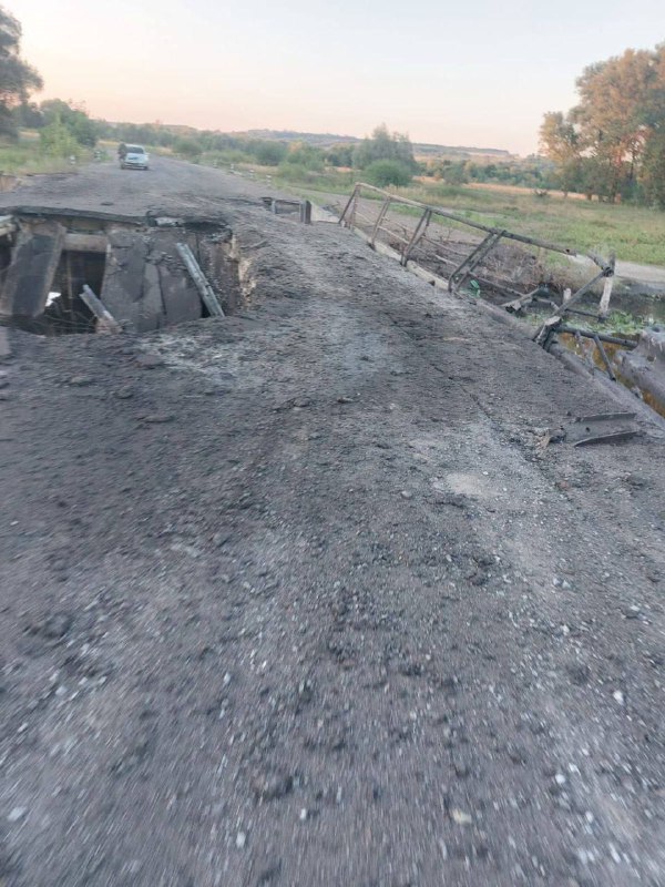 Brug bij dorp Zvannoye in regio Koersk zou zijn verwoest