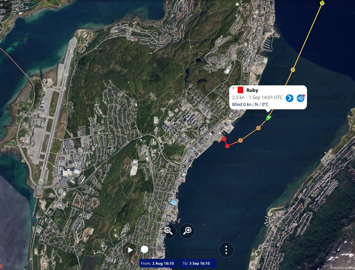 20 bin ton Rus amonyum nitrat taşıyan bir kargo gemisi (Beyrut patlaması 2,7 kt'den kaynaklandı) belirsiz koşullar altında Kuzey Norveç'in Tromsø kentinde sığınma aradı. Polis soruşturma başlattı ve geminin ayrılmasını emretti. 6 saat önce bir donanma firkateyni geminin yanına yanaştı