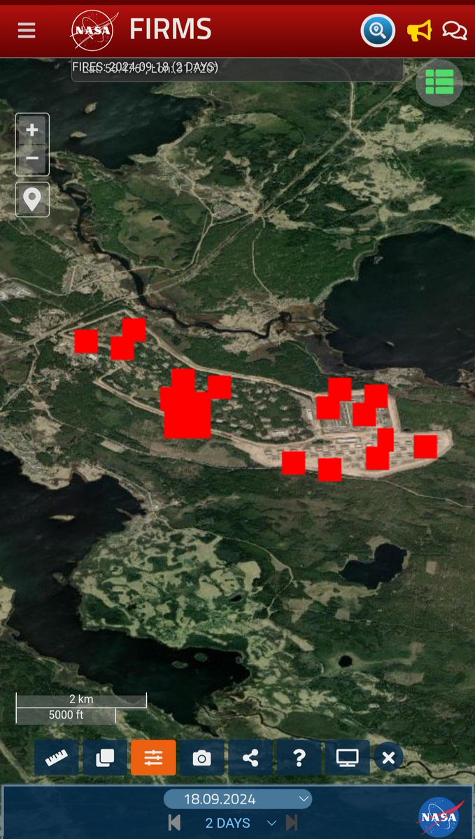 L'arsenal de Toropets est en feu selon les données FIRMS de la NASA