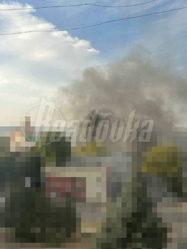 Gran incendio en Kurchatov, región de Kursk, a unos 5 kilómetros de la central eléctrica