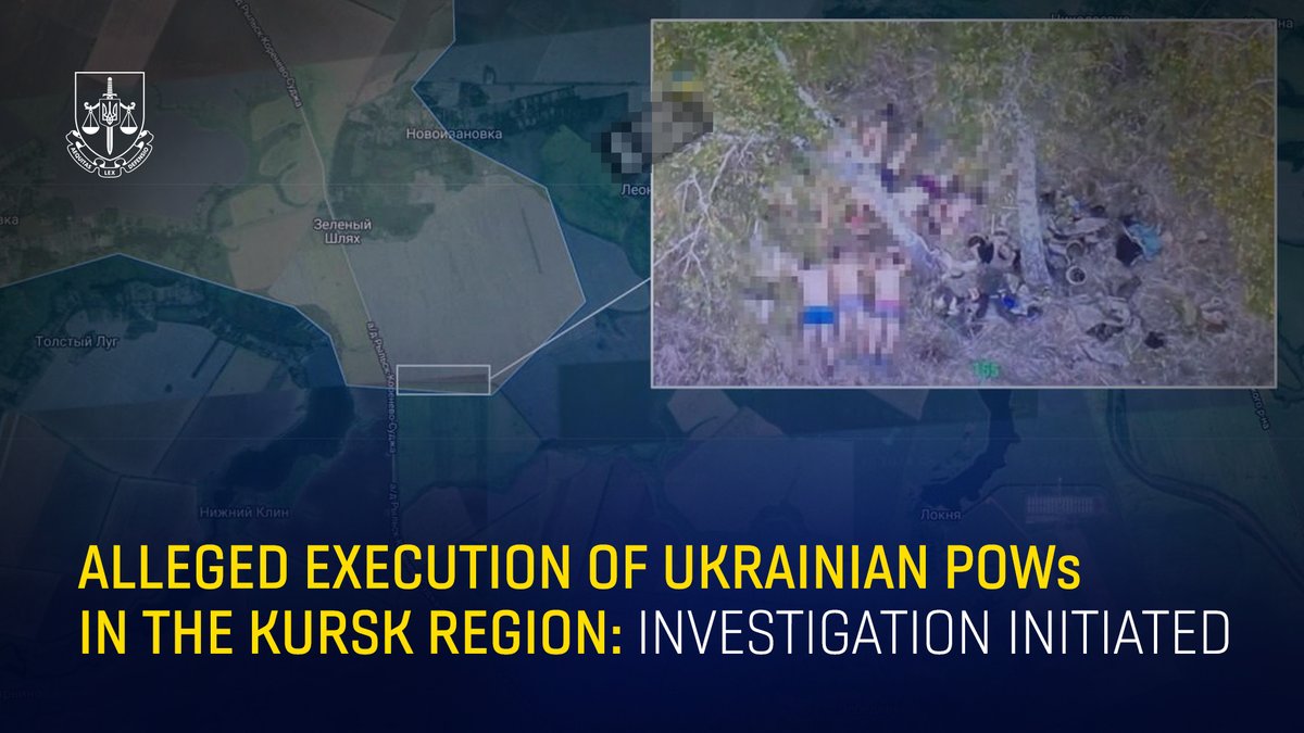 Procurador-Geral da Ucrânia: .@GP_Ukraine iniciou uma investigação sobre a alegada execução de nove prisioneiros de guerra ucranianos na região de Kursk