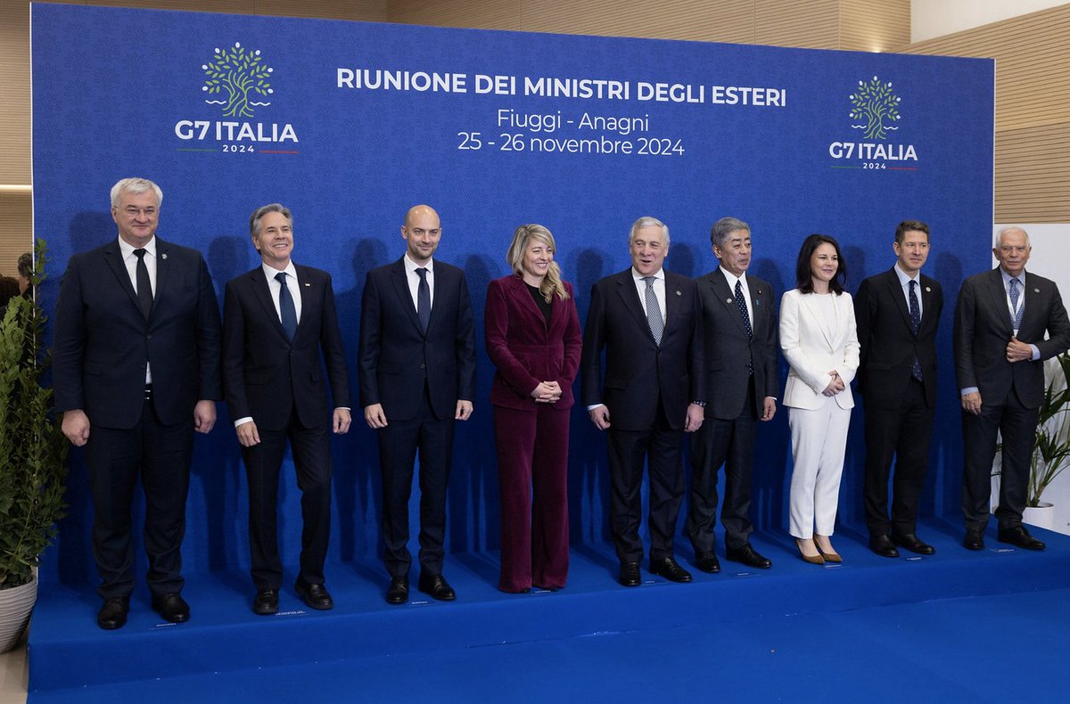 G7 Foreign Ministers issues a statement on Steadfast Support For Ukraine, saying russia's use of an intermediate range ballistic missile on Nov 21 was 'further evidence of its reckless and escalatory behaviour'