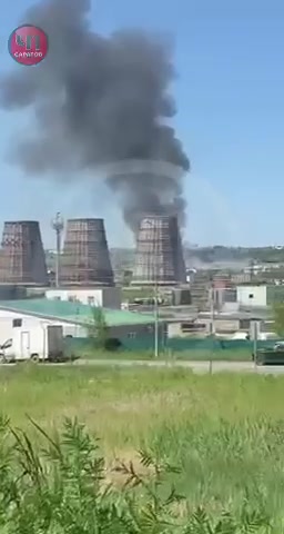 Großbrand in der Nähe des Kraftwerks Tets-5 in Saratow